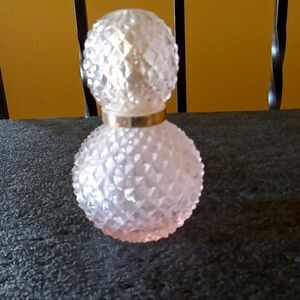 Vintage Pink Diamond-Cut Perfume Bottle